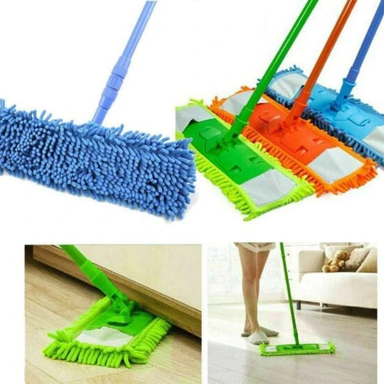 Mop, Floor Cleaner Home Cleaning Supply Flat Mop Microfiber Wet Dust Mop Wet & Dry Mop (Random Colors)