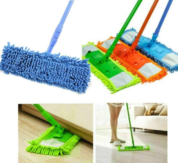 Mop, Floor Cleaner Home Cleaning Supply Flat Mop Microfiber Wet Dust Mop Wet & Dry Mop (Random Colors)